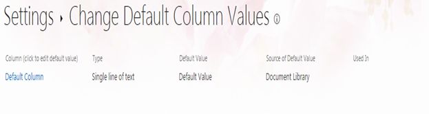change default values